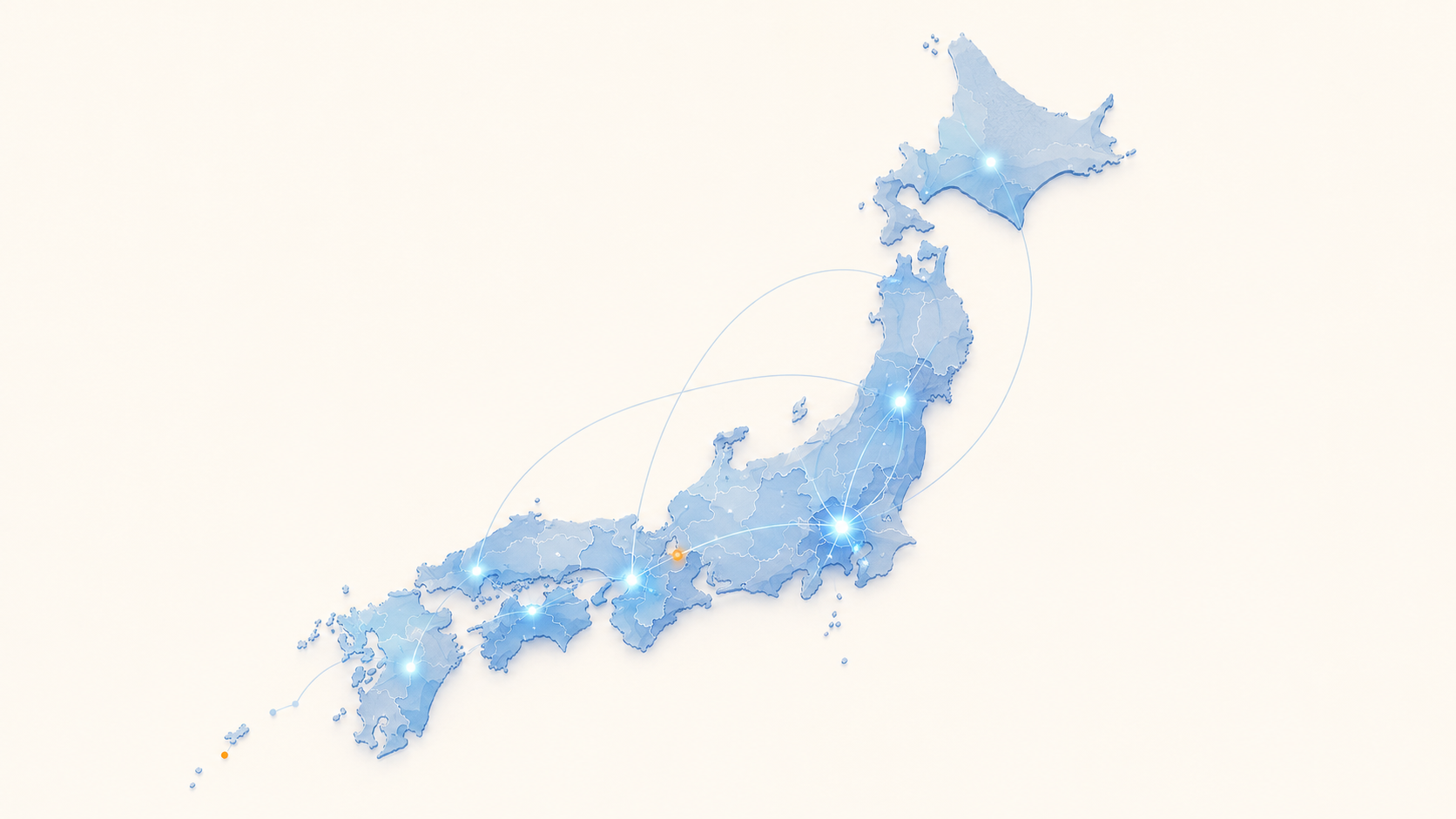 全国の自治体をつなぐデータネットワークの日本地図